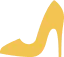 Yellow heeled shoe icon